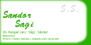sandor sagi business card